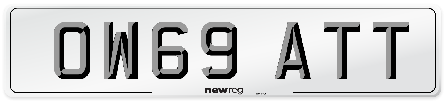 OW69 ATT Number Plate from New Reg